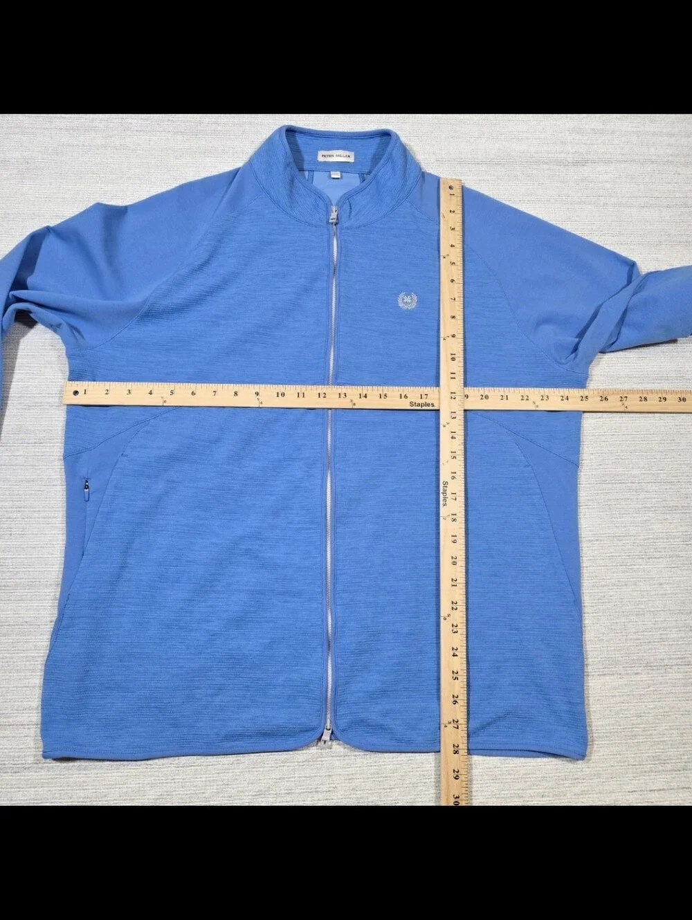 Peter Millar Vista Hybrid Full Zip Jacket Mens XL Blue Performance Golf
